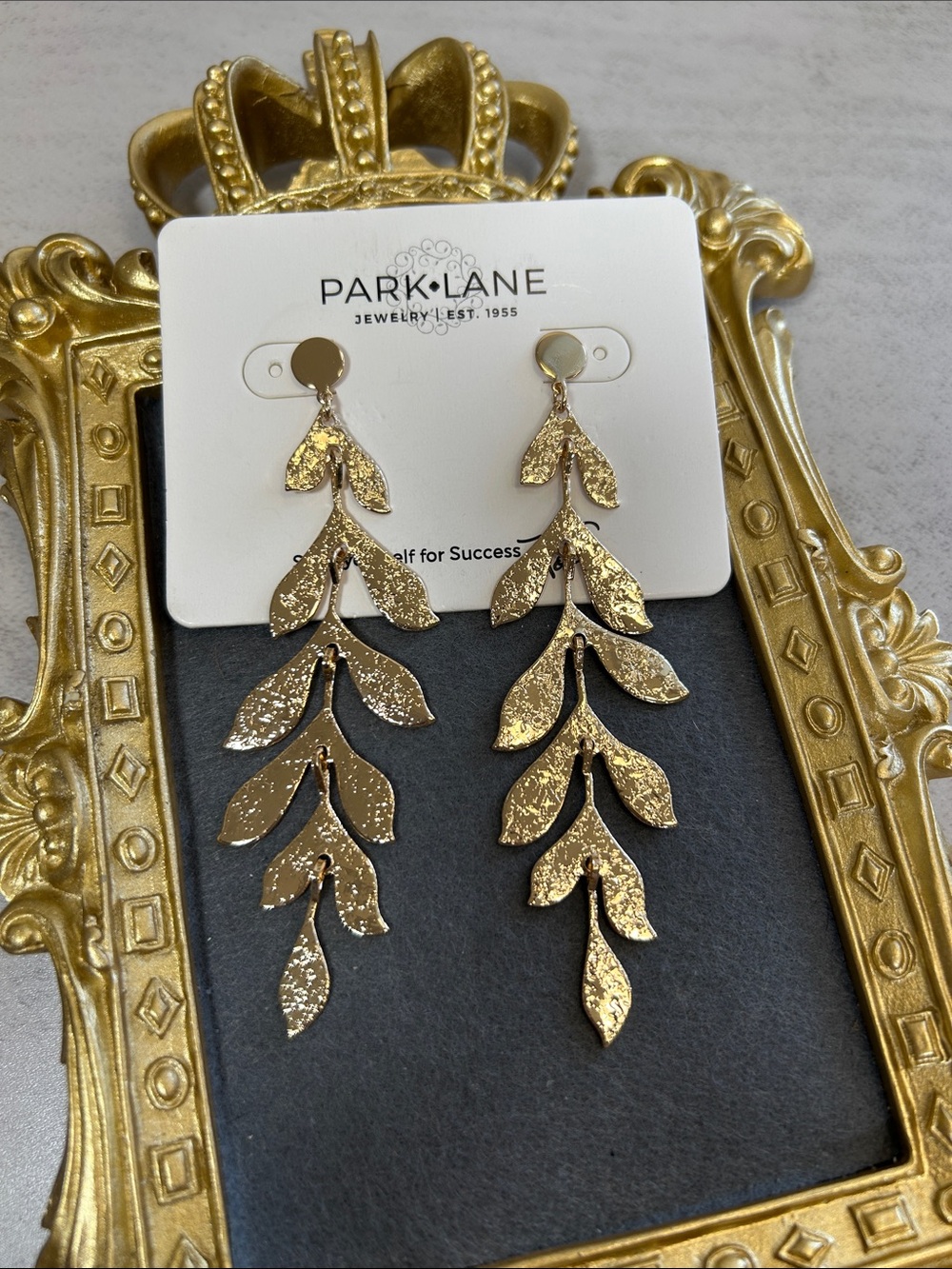 Fabulous Park Lane Maple Shimmering Gold Leaf Cascade Earrings